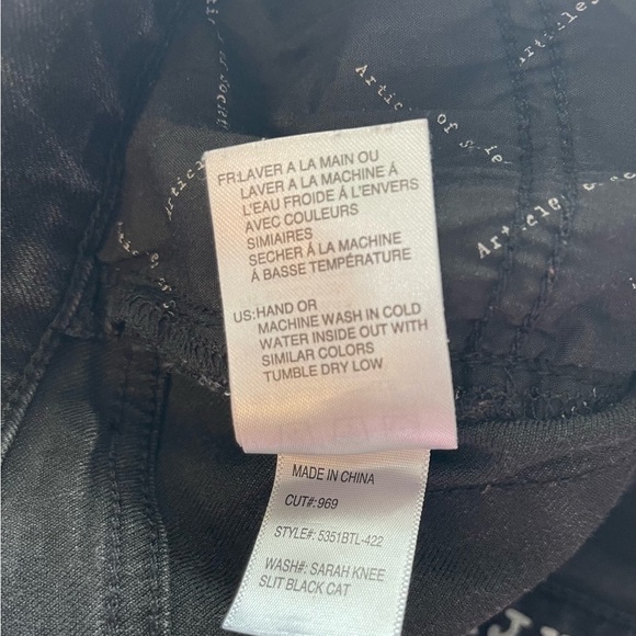 Articles of society blackish gray denim flare split crop jeans size 23 - Picture 6 of 7